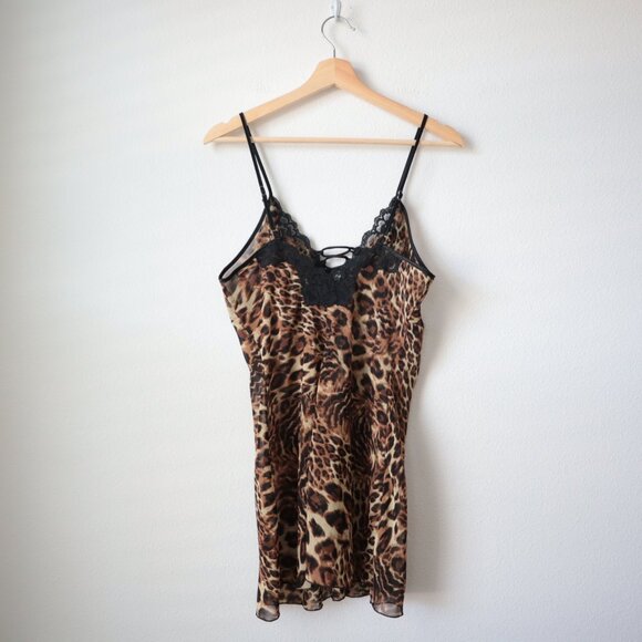 Vintage California Dynasty Leopard Print Open Front Teddy | M - Picture 4 of 6